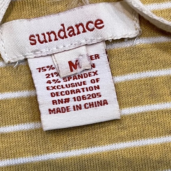 Sundance Mustard Yellow Striped Oversize Hoodie Lightweight Sweatshirt Size Med - Picture 4 of 7